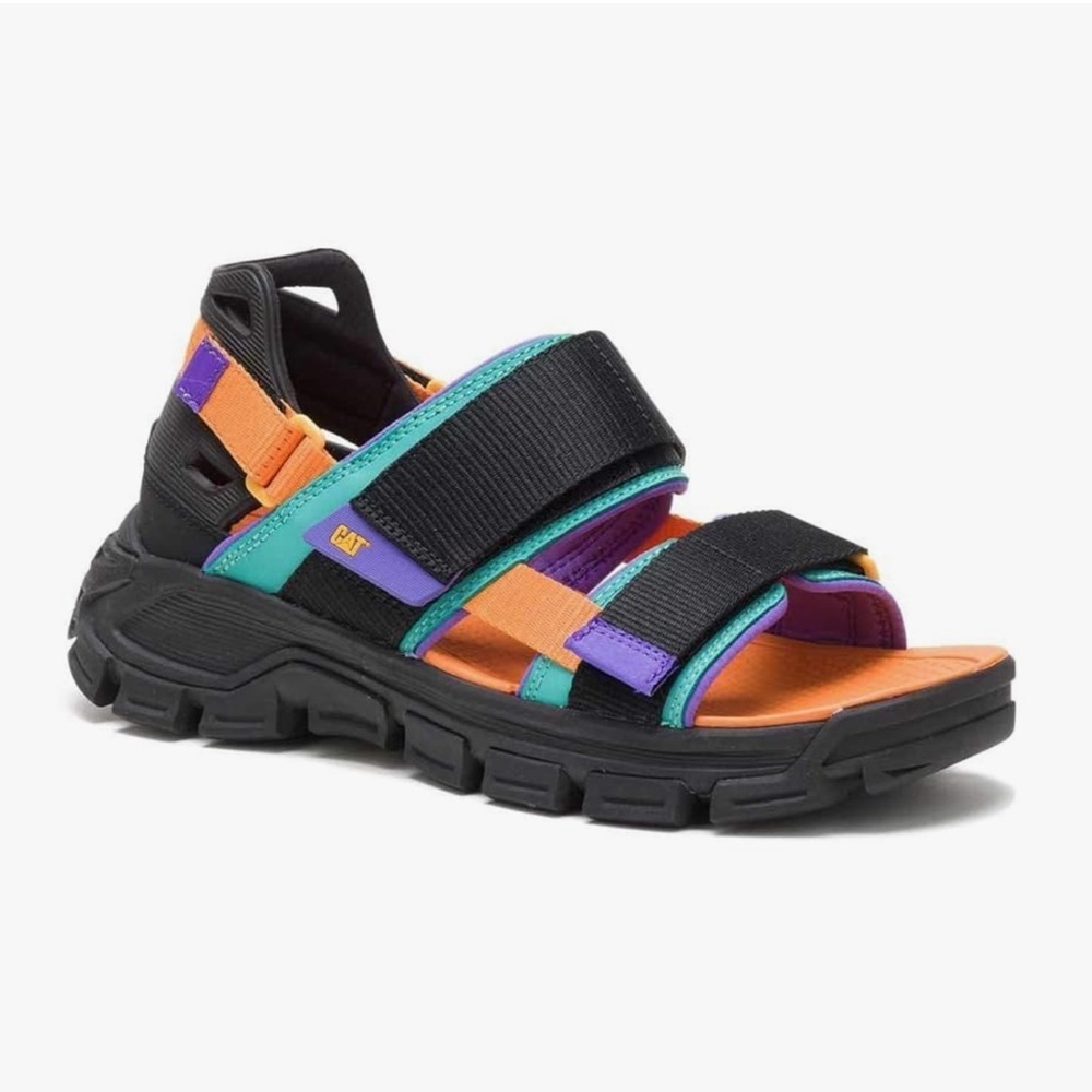 Caterpillar Women's Black Orange Teal Purple Sport Sandals